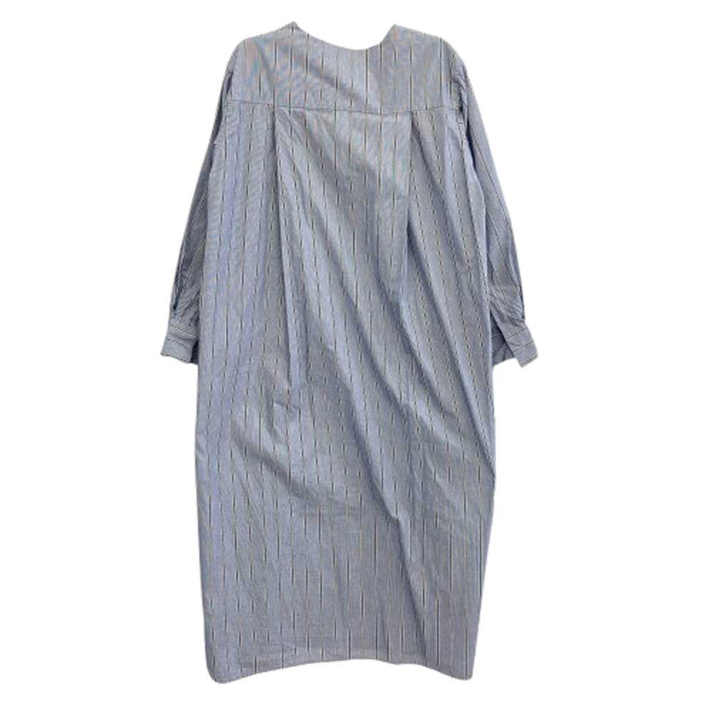 サードマガジン ストライプ ロング 長袖 ワンピース ブルー系【中古】