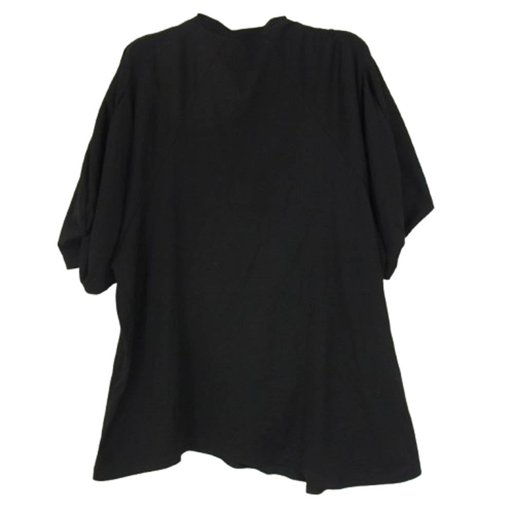 ENFOLD エンフォルド FLOWER-SLEEVE PULLOVER フラワー スリーブ プルオーバー 無地 半袖 Tシャツ ブラック系 38【中古】