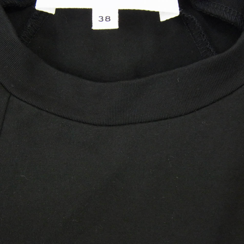 ENFOLD エンフォルド FLOWER-SLEEVE PULLOVER フラワー スリーブ プルオーバー 無地 半袖 Tシャツ ブラック系 38【中古】