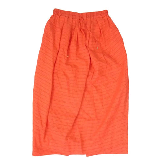 Drawer ドゥロワー 6524-299-1645 ストライプ ジャガード ギャザー スカート レッド系 38【中古】