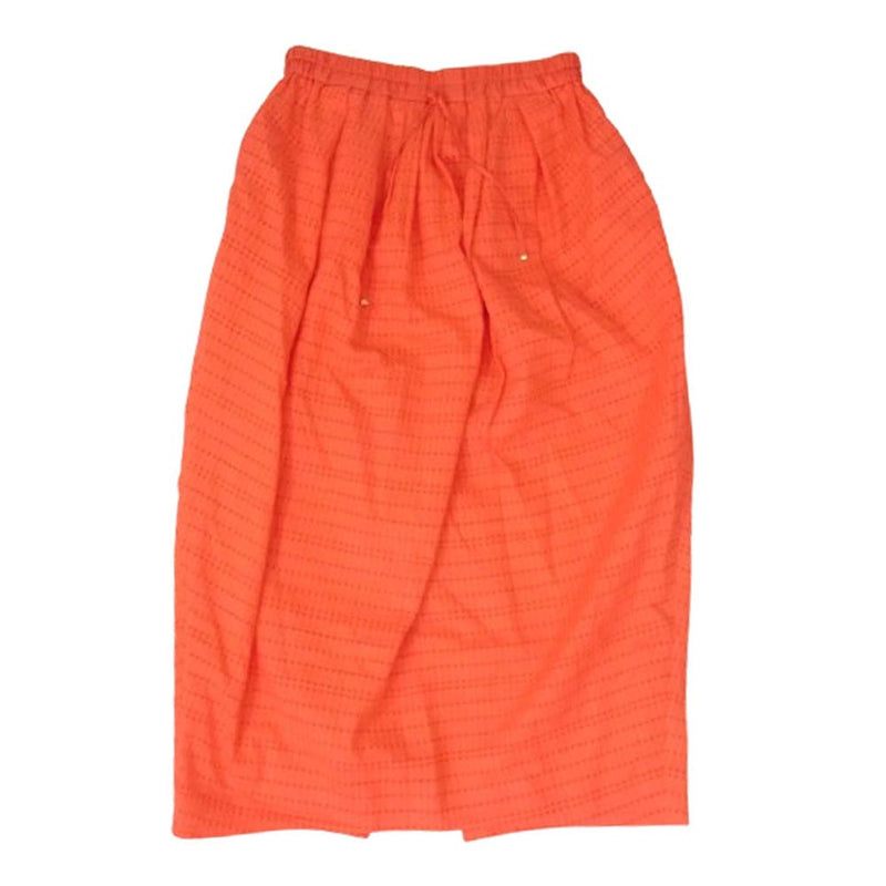 Drawer ドゥロワー 6524-299-1645 ストライプ ジャガード ギャザー スカート レッド系 38【中古】