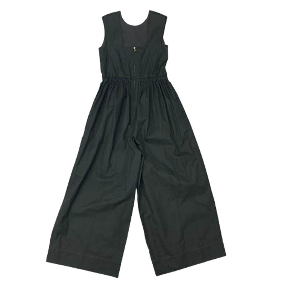 Drawer ドゥロワー 6526-299-1190 コットン ノースリーブ オールインワン ダークグリーン系 36【中古】