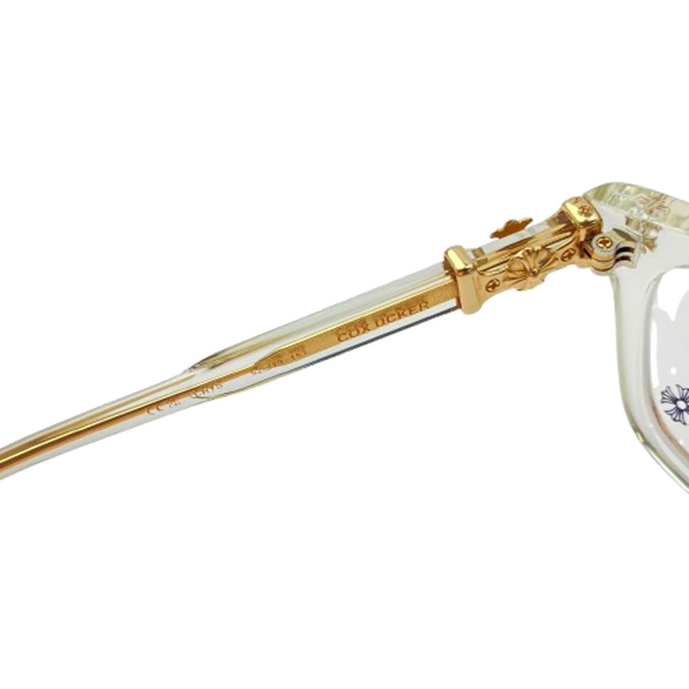 CHROME HEARTS クロムハーツ（原本無） COX UCKER 50641169 CRYS ウェリントン クリアフレーム 眼鏡 メガネ アイウェアケース付き クリア系 52□19－153【中古】