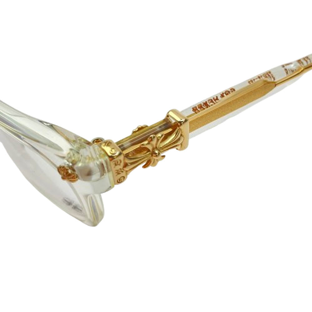 CHROME HEARTS クロムハーツ（原本無） COX UCKER 50641169 CRYS ウェリントン クリアフレーム 眼鏡 メガネ アイウェアケース付き クリア系 52□19－153【中古】