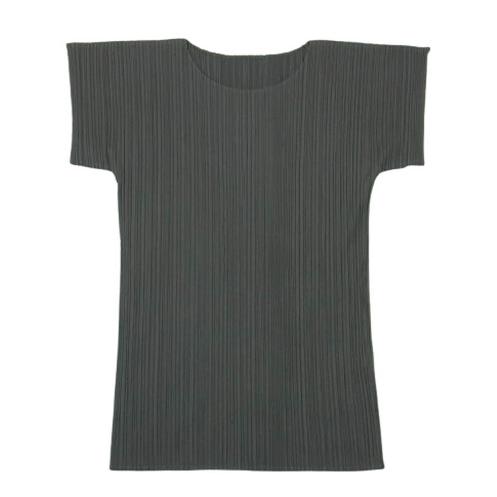 ISSEY MIYAKE イッセイミヤケ IM13-JK553 90s プリーツ 半袖 Tシャツ カットソー ポリエステル 日本製 グレー系 M【中古】