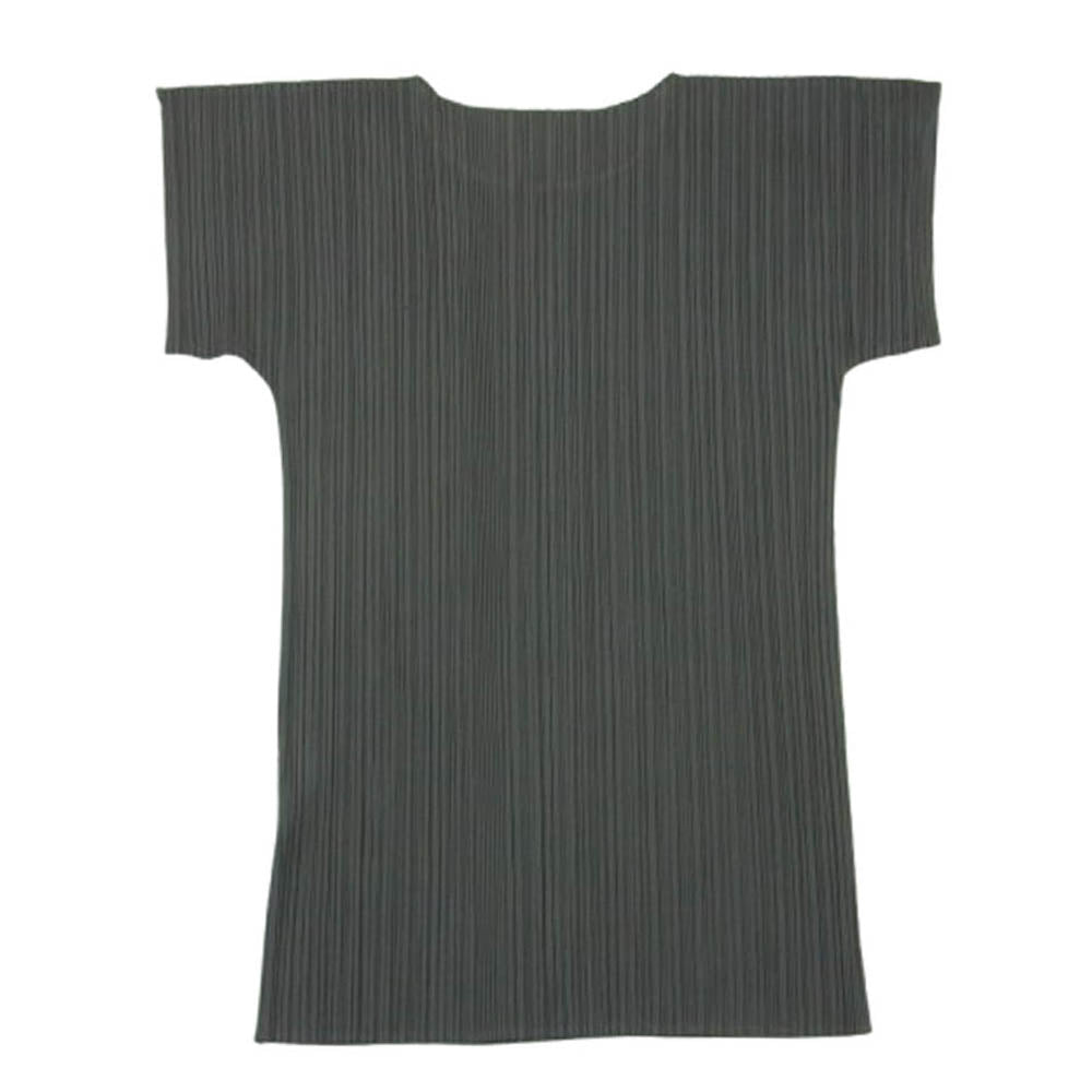ISSEY MIYAKE イッセイミヤケ IM13-JK553 90s プリーツ 半袖 Tシャツ カットソー ポリエステル 日本製 グレー系 M【中古】