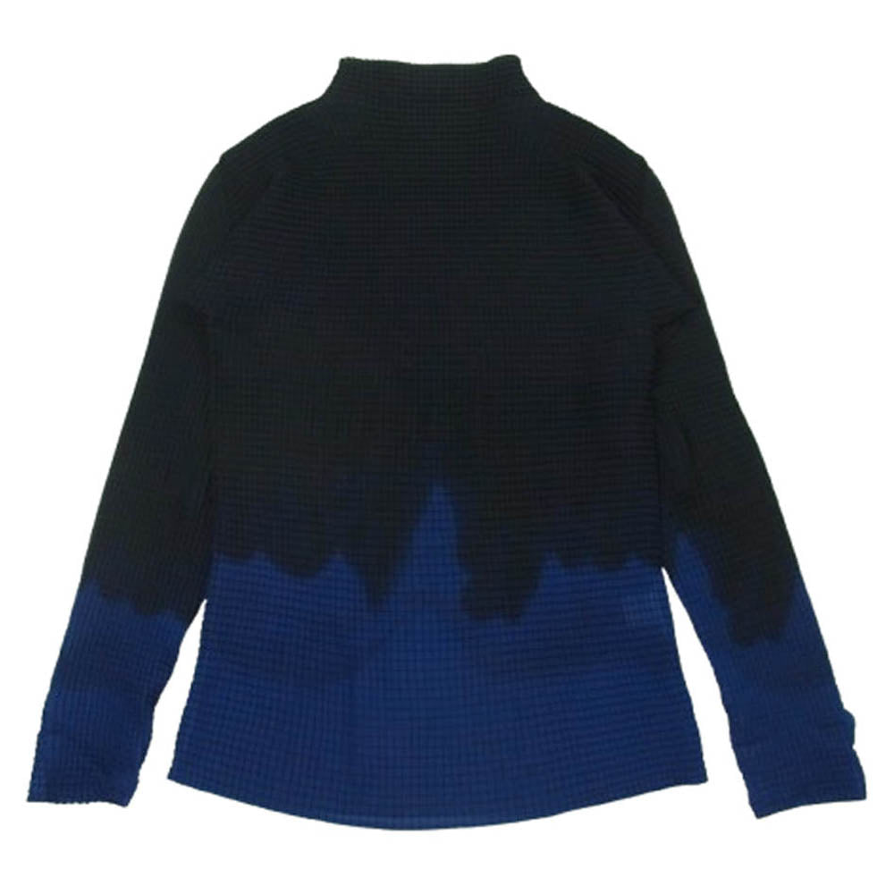 ISSEY MIYAKE イッセイミヤケ 24AW IM24FJ539 WHITE LABEL ホワイトレーベル ボトルネック グラデーション ボックス プリーツ 長袖 Tシャツ カットソー ダークネイビー系 ブルー系 2【中古】