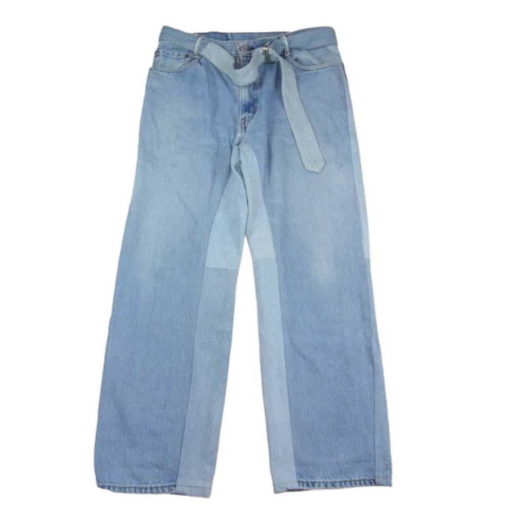 シーオール SAU23 DE601 Reconstructed belted baggy denim 再構築 ベルト バギー デニム パンツ インディゴブルー系 3【中古】