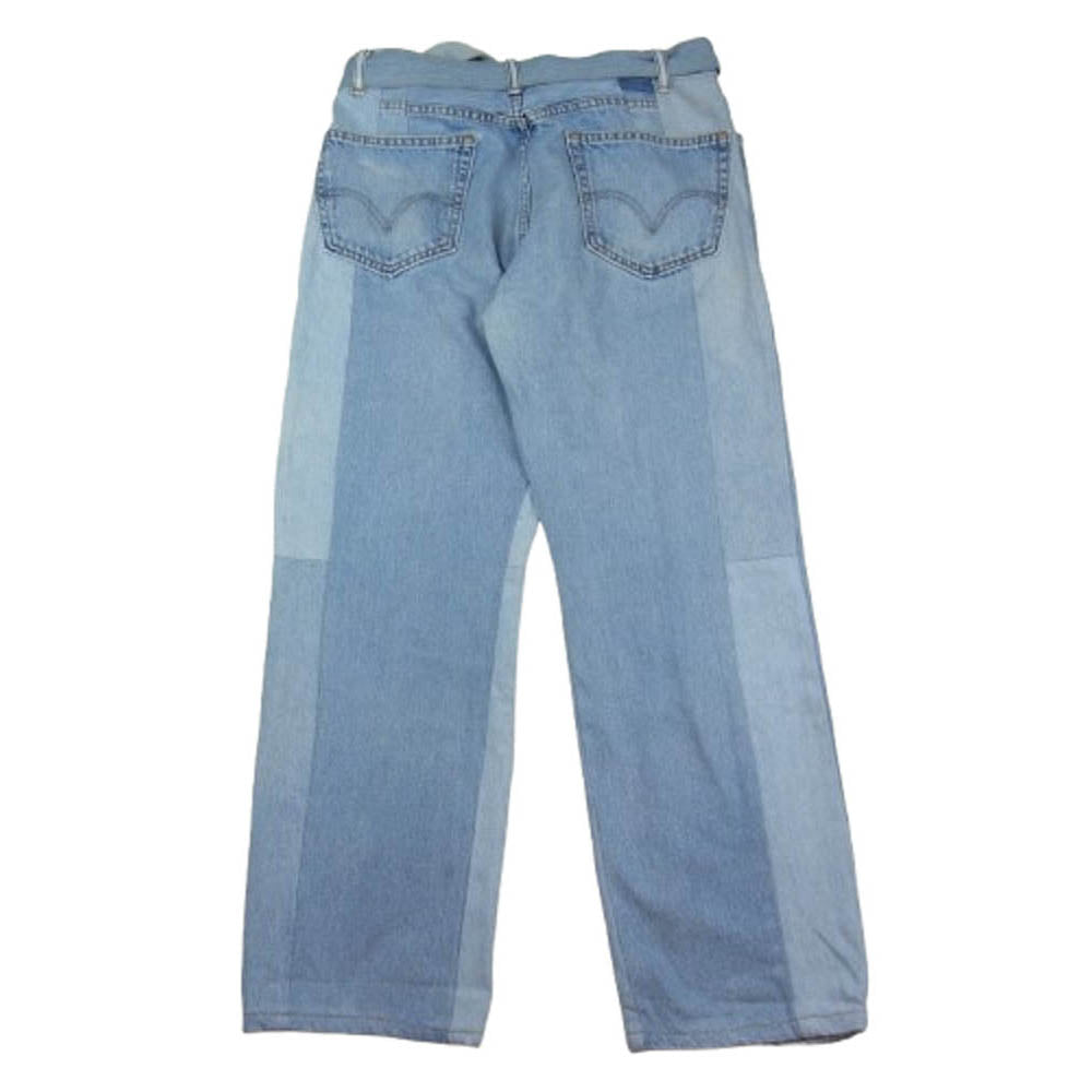 シーオール SAU23 DE601 Reconstructed belted baggy denim 再構築 ベルト バギー デニム パンツ インディゴブルー系 3【中古】