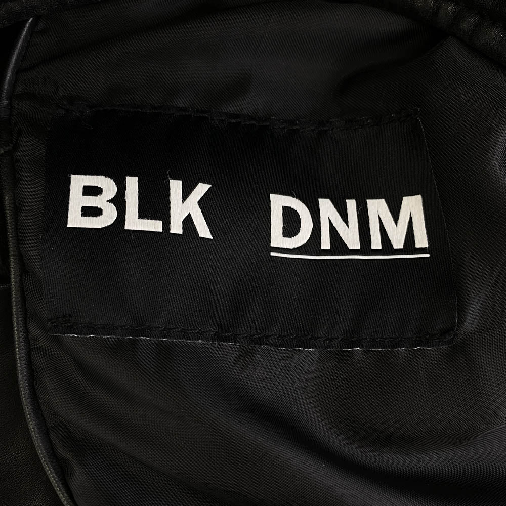 ブラックデニム サイドベルト ダブル ライダース レザー ジャケット ブラック系 S【中古】