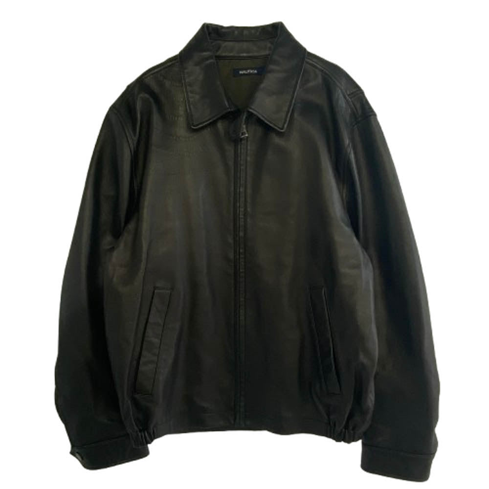 NAUTICA ノーティカ Leather Blouson レザー ブルゾン ジャケット ブラック系 M【中古】