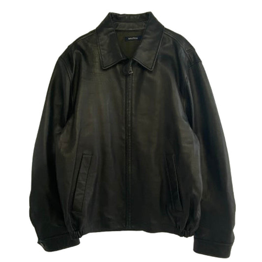 NAUTICA ノーティカ Leather Blouson レザー ブルゾン ジャケット ブラック系 M【中古】