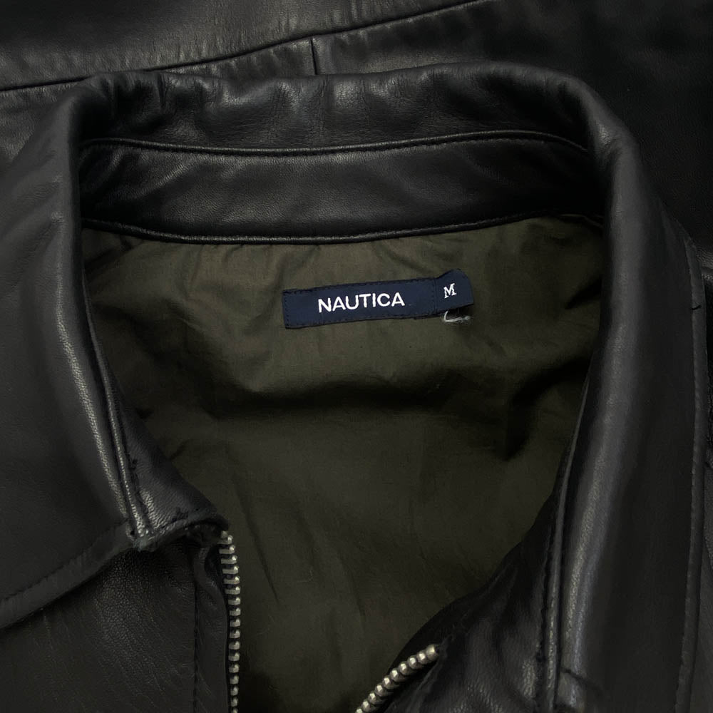 NAUTICA ノーティカ Leather Blouson レザー ブルゾン ジャケット ブラック系 M【中古】