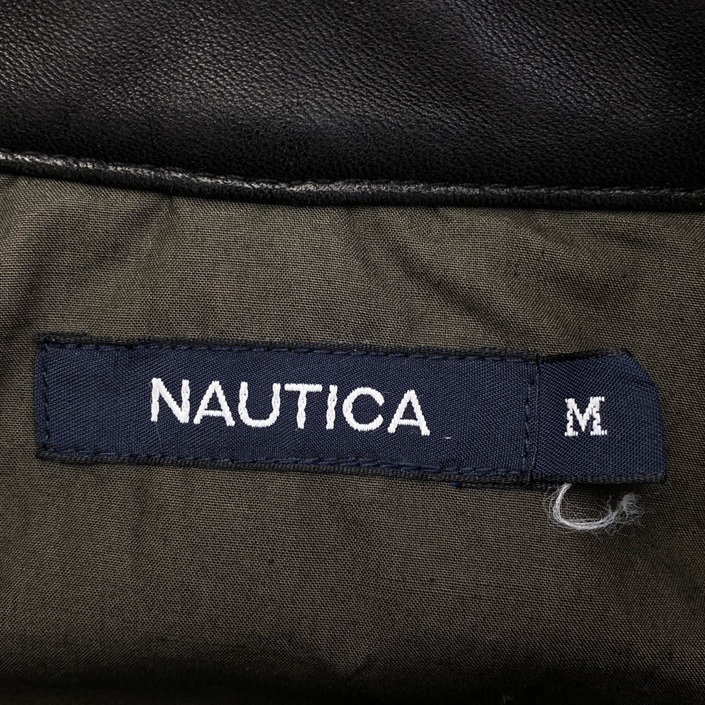 NAUTICA ノーティカ Leather Blouson レザー ブルゾン ジャケット ブラック系 M【中古】