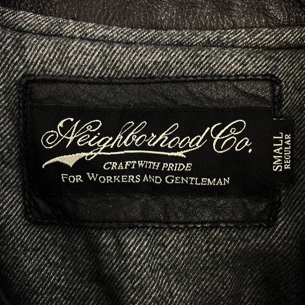 NEIGHBORHOOD ネイバーフッド 15AW 152SZNH-JKM01 HERON/CL-JKT ヘロン レザー ジャケット ブラック系 S【中古】