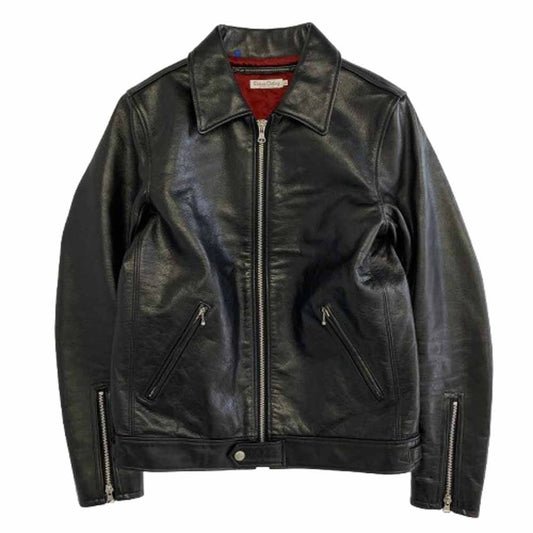 DELUXE デラックス deluxe clothing レザー シングル ライダース ジャケット ブラック系 M【中古】