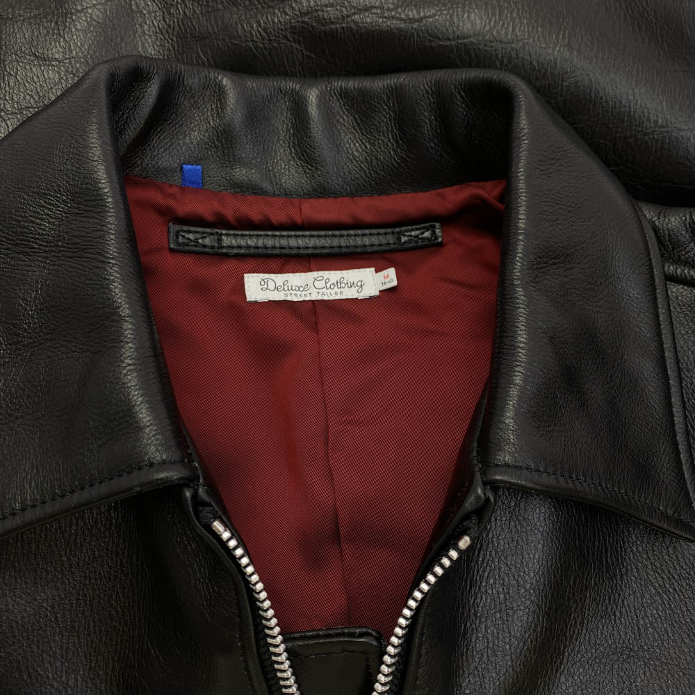 DELUXE デラックス deluxe clothing レザー シングル ライダース ジャケット ブラック系 M【中古】