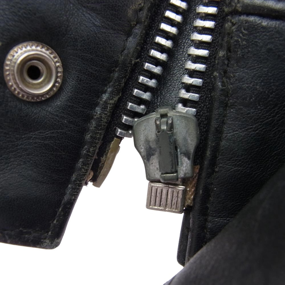 Lewis Leathers ルイスレザー 70s Dominator Jacket ドミネーター 赤羽 青文字 シングル ライダース レザー ジャケット ブラック系 32【中古】