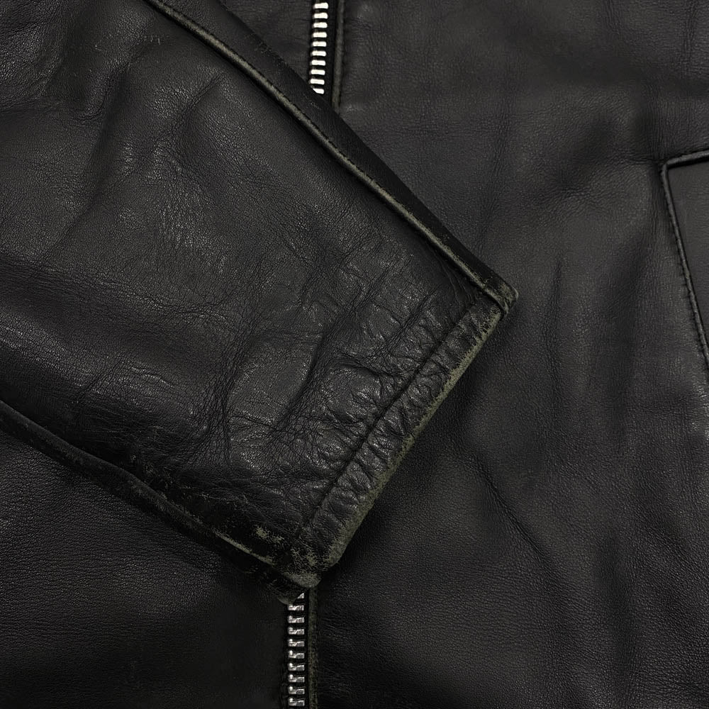 Lewis Leathers ルイスレザー 70s Dominator Jacket ドミネーター 赤羽 青文字 シングル ライダース レザー ジャケット ブラック系 32【中古】