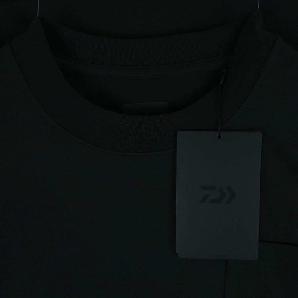 DAIWA PIER39 ダイワピア BE-32025 TECH W/POCKET CREW TEE ドローコード テック Wポケット クルーネック ヘビー ウェイト ポケット 半袖 Tシャツ ブラック系 L【極上美品】【中古】