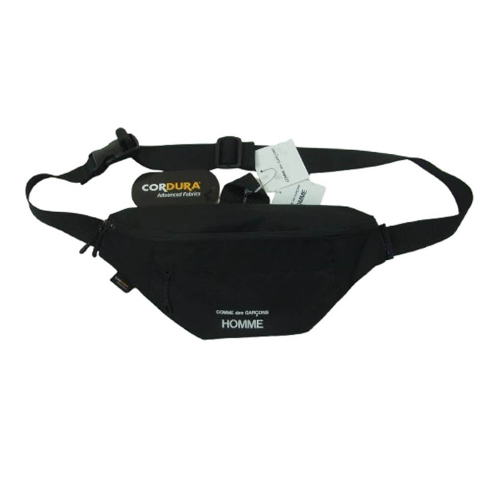 COMME des GARCONS HOMME コムデギャルソンオム HO-K291-051-1-1 LOGO WAIST BAG ロゴ刺繍 ウエストバッグ ショルダーバッグ ブラック系【極上美品】【中古】