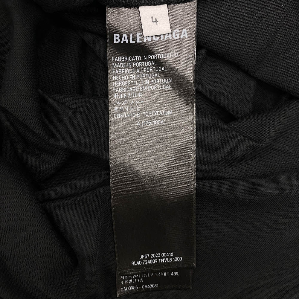 BALENCIAGA バレンシアガ 724509 TNVL8 GARDE-ROBE オーバーサイズ コットン 半袖 Tシャツ ブラック系 4【極上美品】【中古】