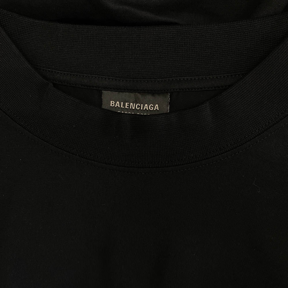 BALENCIAGA バレンシアガ 724509 TNVL8 GARDE-ROBE オーバーサイズ コットン 半袖 Tシャツ ブラック系 4【極上美品】【中古】