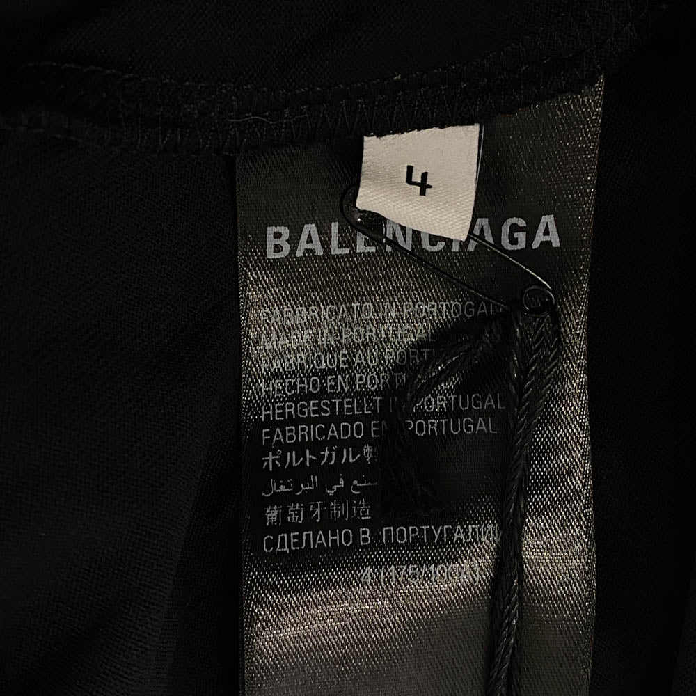 BALENCIAGA バレンシアガ 724509 TNVL8 GARDE-ROBE オーバーサイズ コットン 半袖 Tシャツ ブラック系 4【極上美品】【中古】