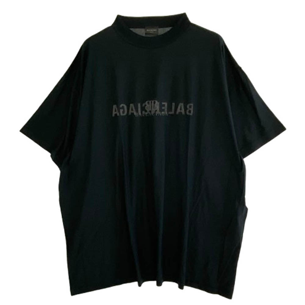 BALENCIAGA バレンシアガ 787358 TQVJ4 インサイドアウト ロゴ スポーツ 半袖 Tシャツ ブラック系 5【極上美品】【中古】