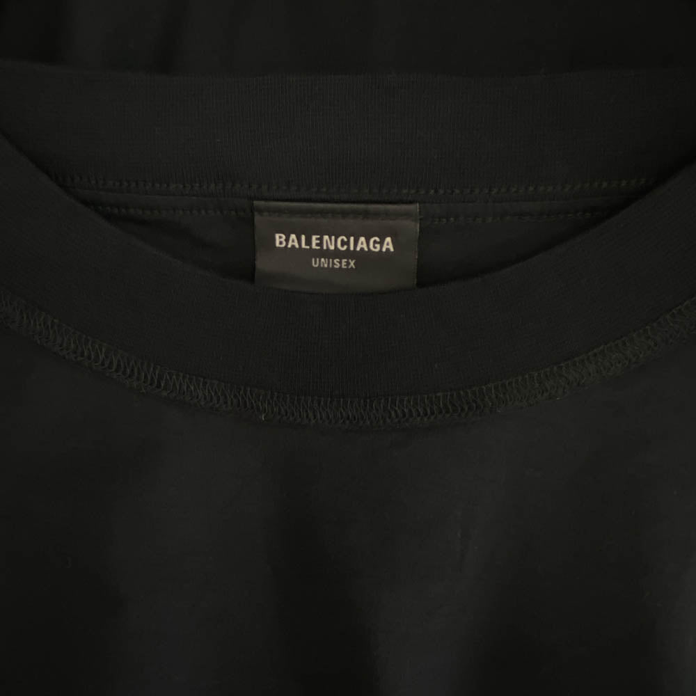 BALENCIAGA バレンシアガ 787358 TQVJ4 インサイドアウト ロゴ スポーツ 半袖 Tシャツ ブラック系 5【極上美品】【中古】