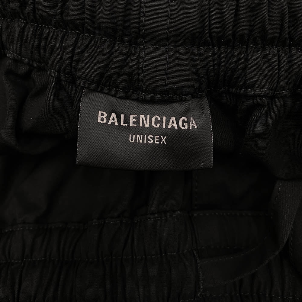 BALENCIAGA バレンシアガ 791050 TQM05 コットン ワイド ロング パンツ ブラック系 M【美品】【中古】
