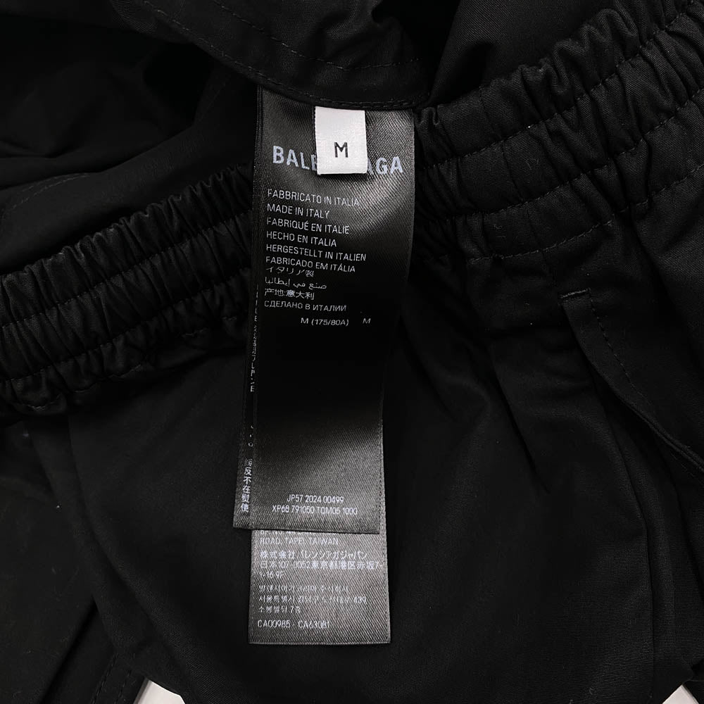 BALENCIAGA バレンシアガ 791050 TQM05 コットン ワイド ロング パンツ ブラック系 M【美品】【中古】