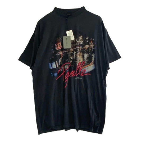 BALENCIAGA バレンシアガ 24AW 787349 TRV01 Pigalle ピガール オーバーサイズ 半袖 Tシャツ ブラック系 4【美品】【中古】