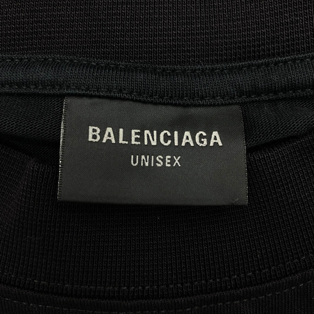 BALENCIAGA バレンシアガ 24AW 787349 TQVT1 Metal BB Stencil Tee メタル BB ステンシル オーバーサイズ 半袖 Tシャツ ブラック系 4【美品】【中古】