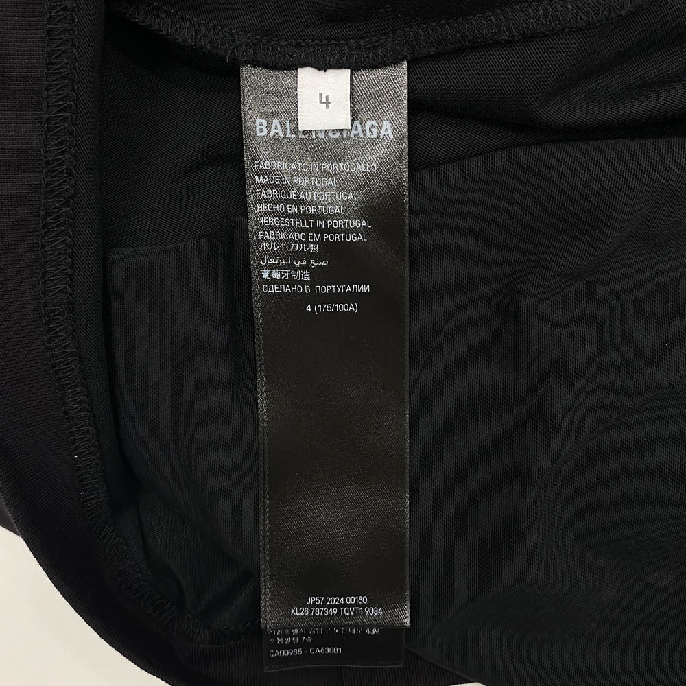 BALENCIAGA バレンシアガ 24AW 787349 TQVT1 Metal BB Stencil Tee メタル BB ステンシル オーバーサイズ 半袖 Tシャツ ブラック系 4【美品】【中古】