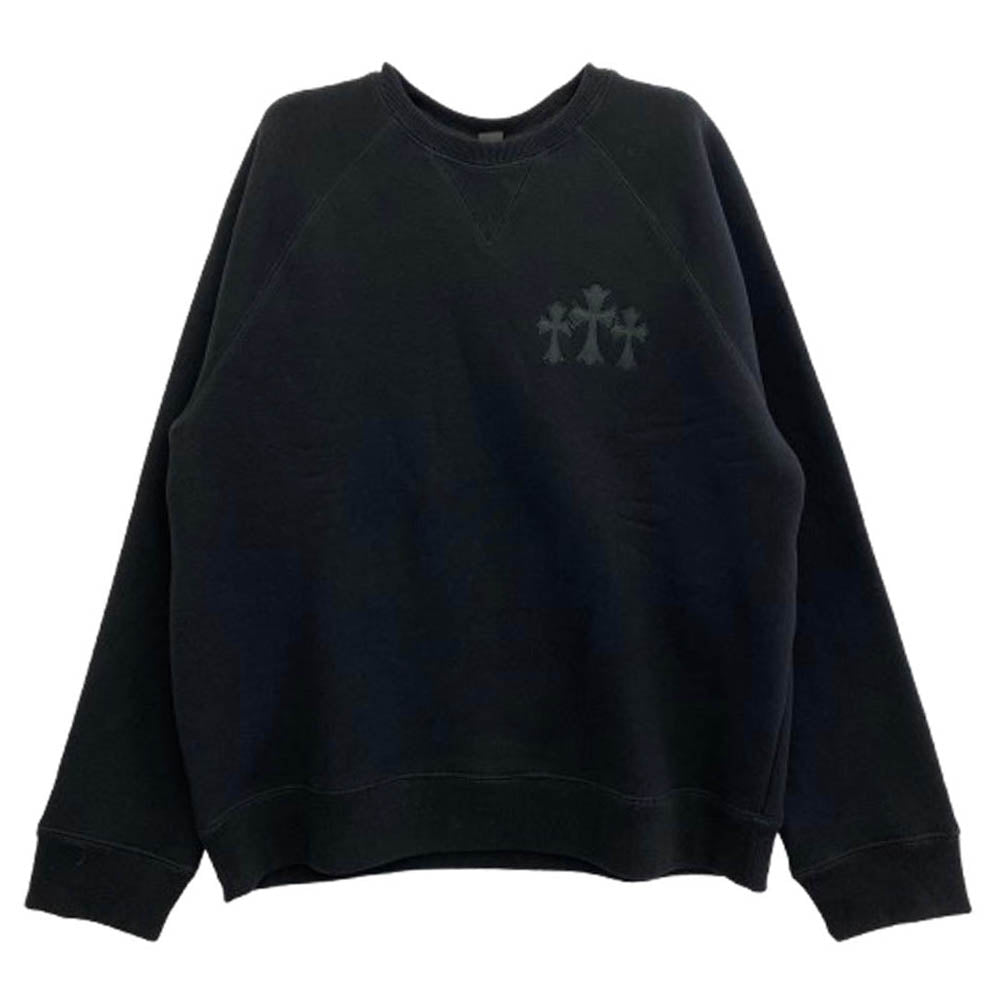 CHROME HEARTS クロムハーツ（原本無） 7-11 CREW バック CHロゴ刺繍 スウェット ブラック系 XL【中古】
