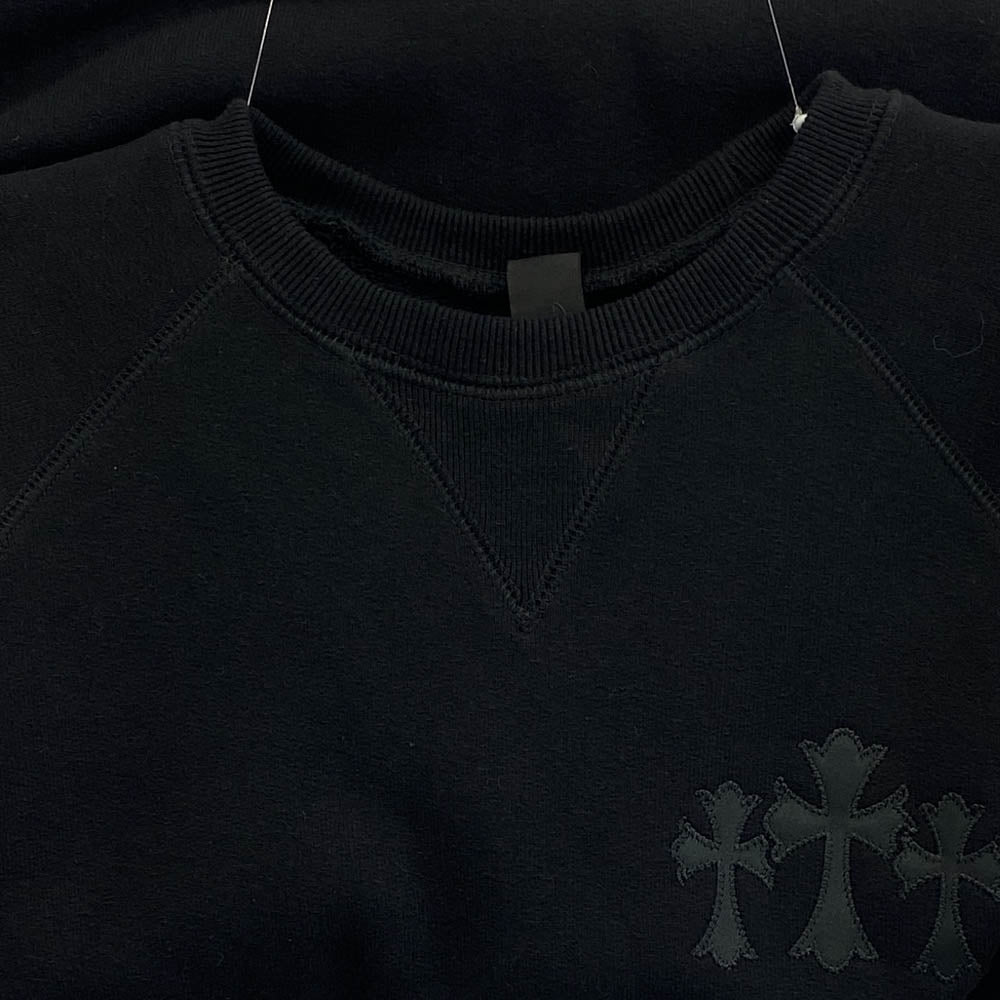 CHROME HEARTS クロムハーツ（原本無） 7-11 CREW バック CHロゴ刺繍 スウェット ブラック系 XL【中古】
