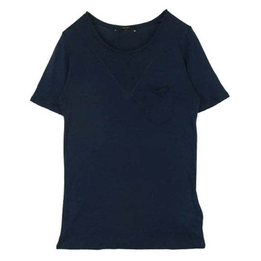 GUCCI グッチ 355551 X2121 国内正規品 シルク100％ 半袖 ニット ポケット Tシャツ ネイビー系 S【中古】