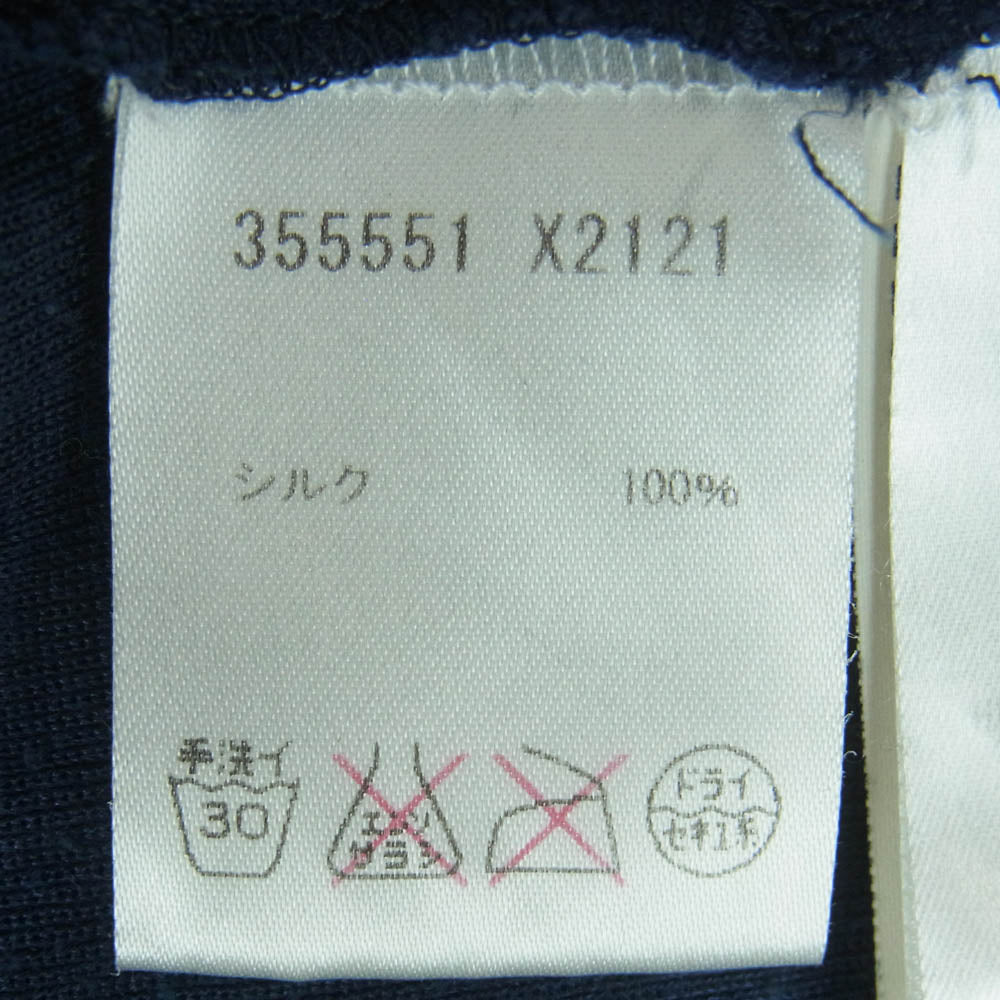 GUCCI グッチ 355551 X2121 国内正規品 シルク100％ 半袖 ニット ポケット Tシャツ ネイビー系 S【中古】