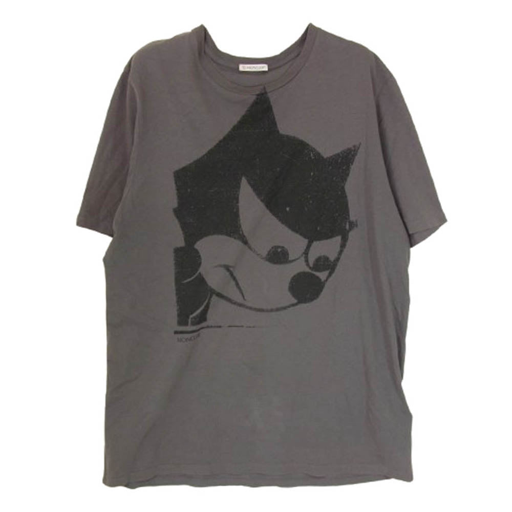 MONCLER モンクレール C-SCOM-20-6745 MAGLIA T-SHIRT マグリア Felix フェリックス プリント Tシャツ グレー系 L【中古】