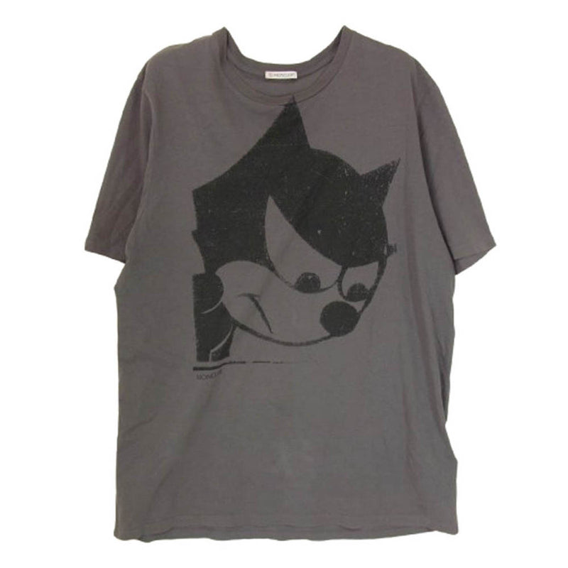 MONCLER モンクレール C-SCOM-20-6745 MAGLIA T-SHIRT マグリア Felix フェリックス プリント Tシャツ グレー系 L【中古】