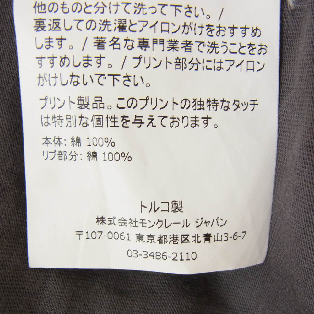 MONCLER モンクレール C-SCOM-20-6745 MAGLIA T-SHIRT マグリア Felix フェリックス プリント Tシャツ グレー系 L【中古】