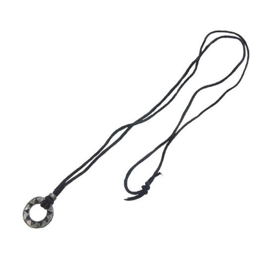 バーンアウト レザー ブレード サークル ネックレス【中古】