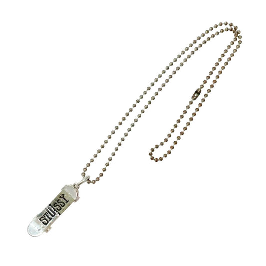 STUSSY ステューシー スケート ボード ネックレス シルバー系【中古】