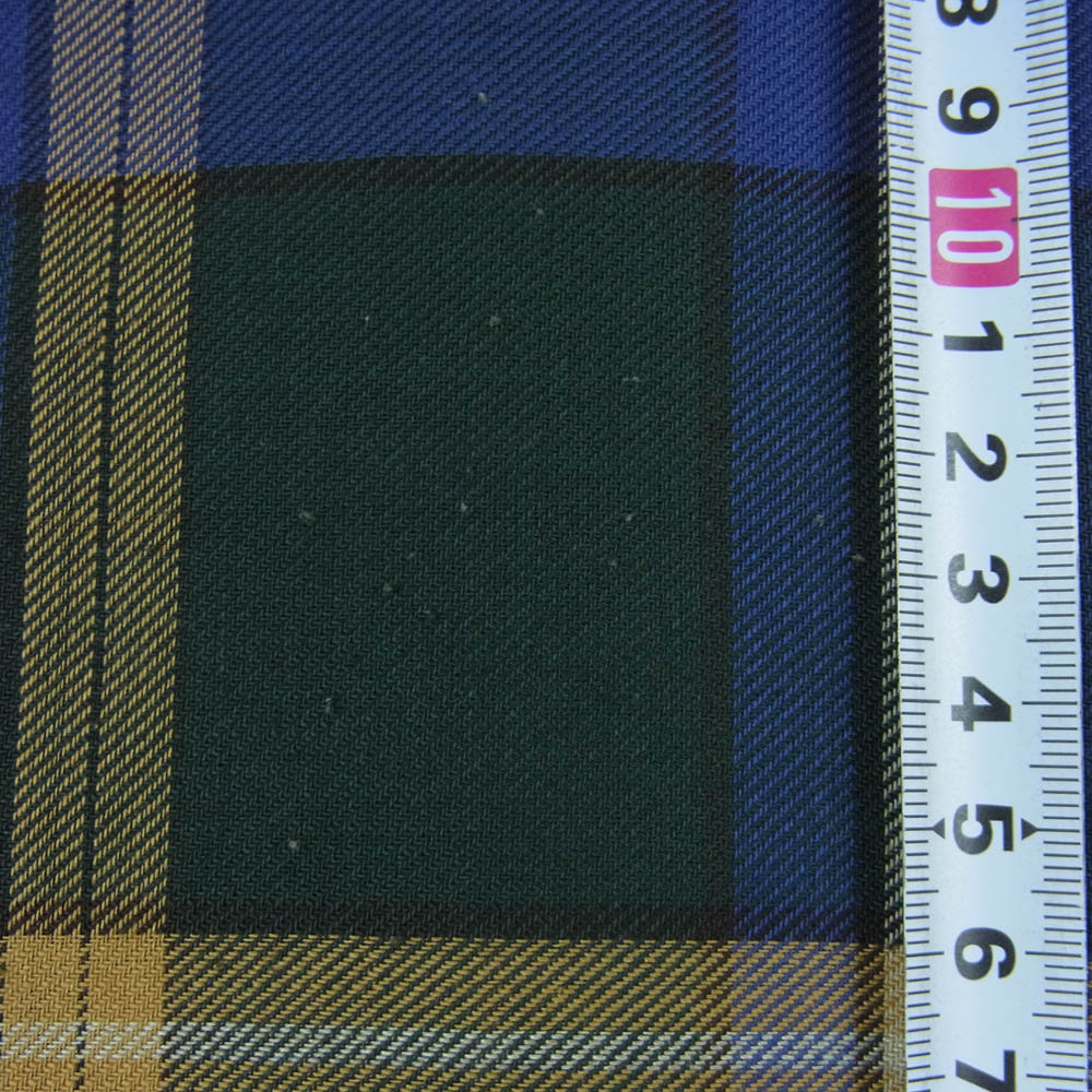 N.HOOLYWOOD エヌハリウッド 切替 チェック 長袖 ビッグ シャツ 日本製 グリーン系 グレー系 ブルー系 40【美品】【中古】