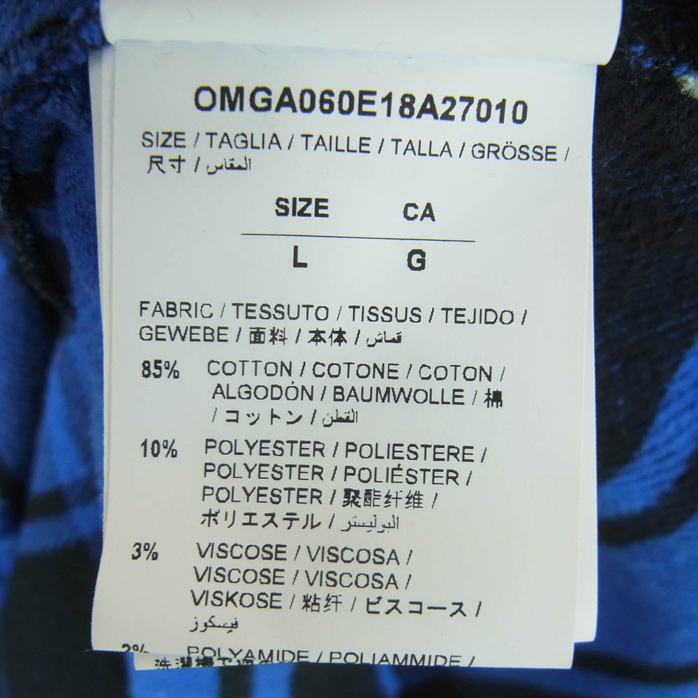 OFF-WHITE オフホワイト 18AW OMGA060E18A27010 CHECK FLANNEL SHIRT チェック 長袖 シャツ ブルー系 ブラック系 L【中古】