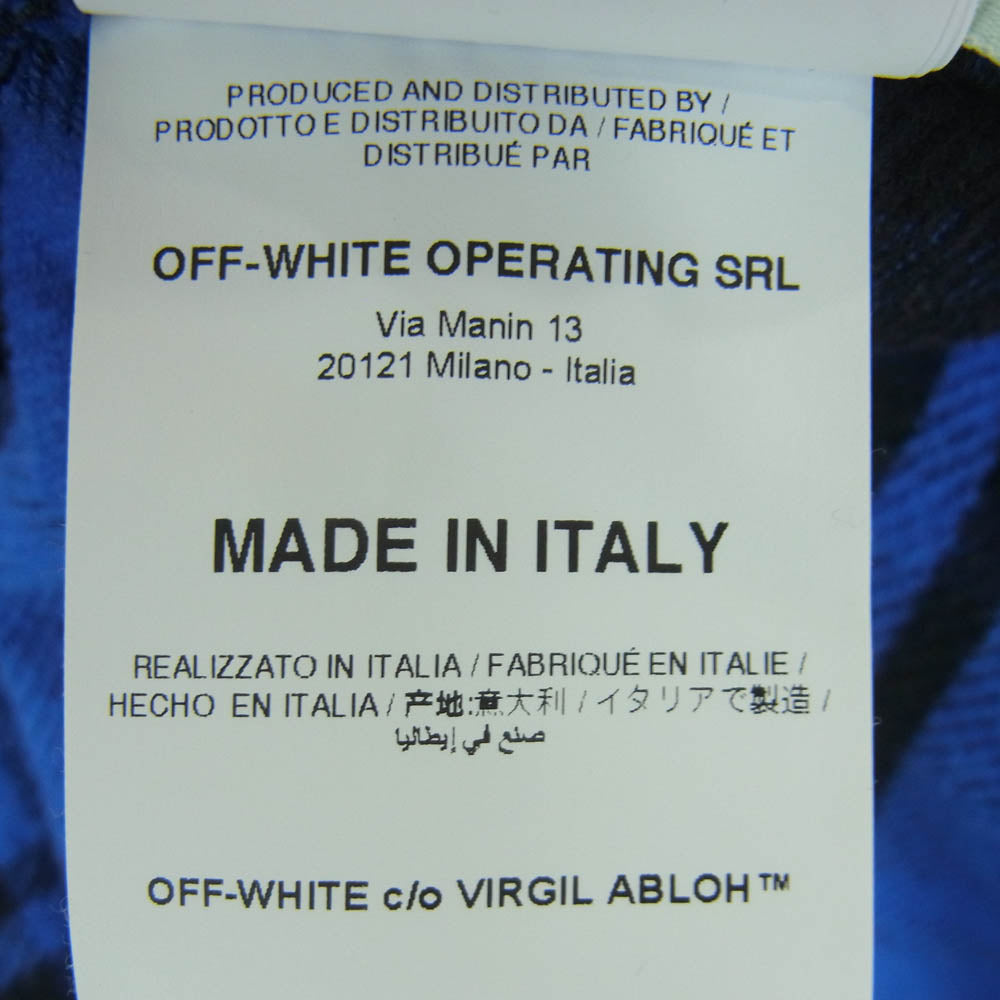 OFF-WHITE オフホワイト 18AW OMGA060E18A27010 CHECK FLANNEL SHIRT チェック 長袖 シャツ ブルー系 ブラック系 L【中古】