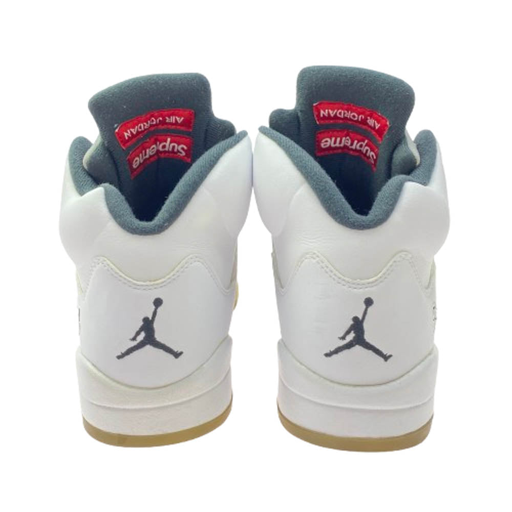 Supreme シュプリーム 824371-101 Nike Air Jordan 5 Retro イキ エアジョーダン5 レトロ スニーカー ホワイト系 27.5cm【中古】