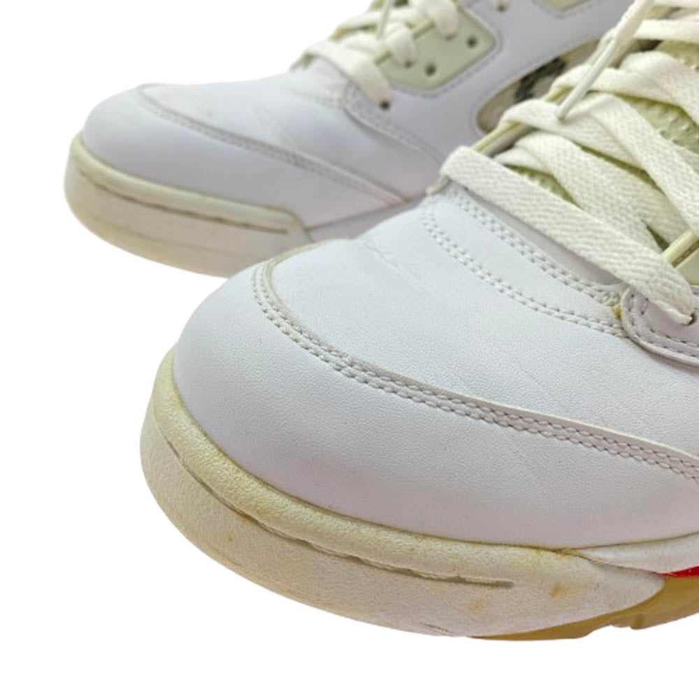 Supreme シュプリーム 824371-101 Nike Air Jordan 5 Retro イキ エアジョーダン5 レトロ スニーカー ホワイト系 27.5cm【中古】
