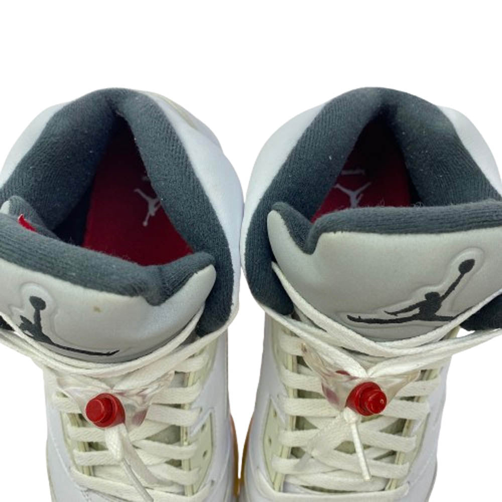 Supreme シュプリーム 824371-101 Nike Air Jordan 5 Retro イキ エアジョーダン5 レトロ スニーカー ホワイト系 27.5cm【中古】